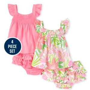 2 Children's Place Flutter Tops with Ruffle Diaper Cover Sets B0030